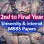 University 2nd 3rd final year MBBS Papers