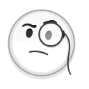 🧐-Albino Emoji, Telegram Sticker