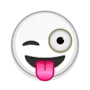 😜-Albino Emoji, Telegram Sticker