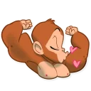 😘-Mona Monkey, Telegram Sticker