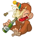 🍾-Mona Monkey, Telegram Sticker