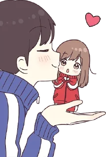 😘-Cute Couple, Telegram Sticker