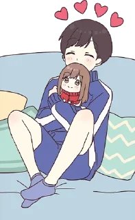 🤗-Cute Couple, Telegram Sticker