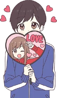 💝-Cute Couple, Telegram Sticker