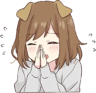 🙏-Cute Girl, Telegram Sticker