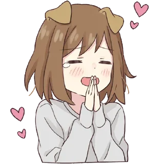 🙏-Cute Girl, Telegram Sticker