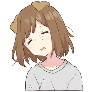 😞-Cute Girl, Telegram Sticker