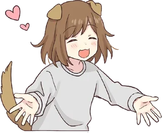 🤗-Cute Girl, Telegram Sticker