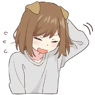 😓-Cute Girl, Telegram Sticker
