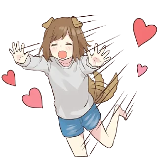 🤗-Cute Girl, Telegram Sticker