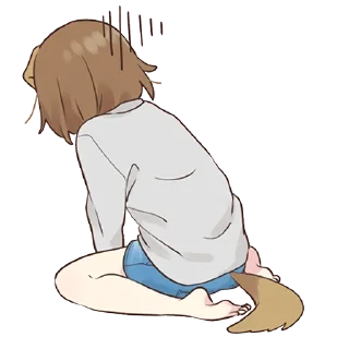 😞-Cute Girl, Telegram Sticker