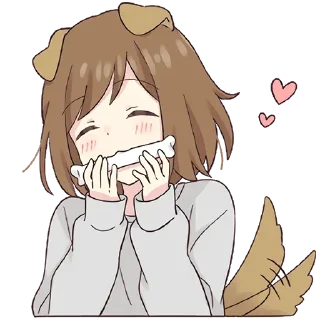 🦴-Cute Girl, Telegram Sticker