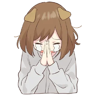 😓-Cute Girl, Telegram Sticker