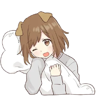 😜-Cute Girl, Telegram Sticker