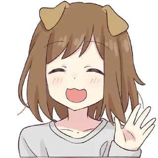 👋-Cute Girl, Telegram Sticker