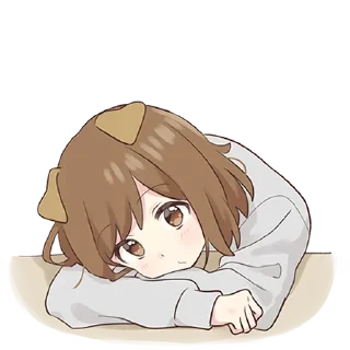 😒-Cute Girl, Telegram Sticker