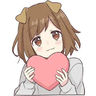 ❤️-Cute Girl, Telegram Sticker