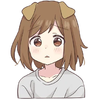 😟-Cute Girl, Telegram Sticker