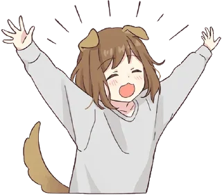🥳-Cute Girl, Telegram Sticker