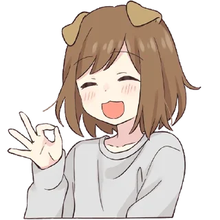 👌-Cute Girl, Telegram Sticker