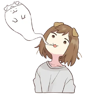😵-Cute Girl, Telegram Sticker