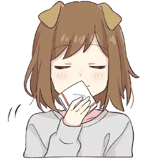 😌-Cute Girl, Telegram Sticker