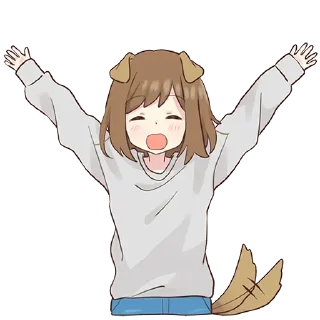🥳-Cute Girl, Telegram Sticker