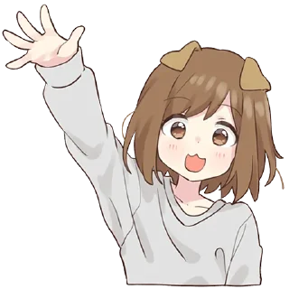 👋-Cute Girl, Telegram Sticker