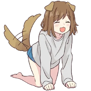 😊-Cute Girl, Telegram Sticker