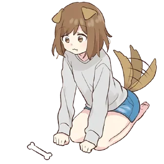 😋-Cute Girl, Telegram Sticker