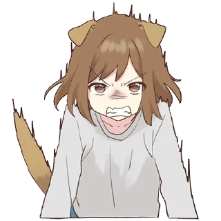 😠-Cute Girl, Telegram Sticker