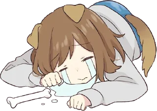 🦴-Cute Girl, Telegram Sticker