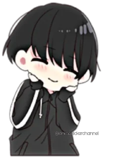 ☺️-ANIME BOY @animestickerchannel, Telegram Sticker