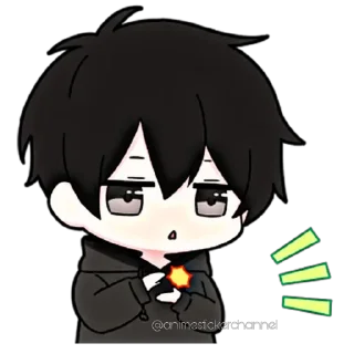 😁-ANIME BOY @animestickerchannel, Telegram Sticker