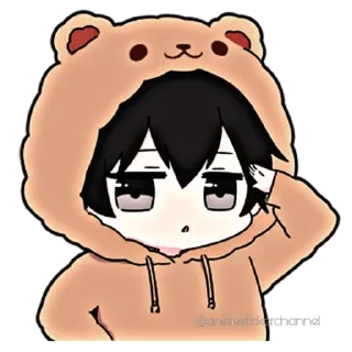 😁-ANIME BOY @animestickerchannel, Telegram Sticker