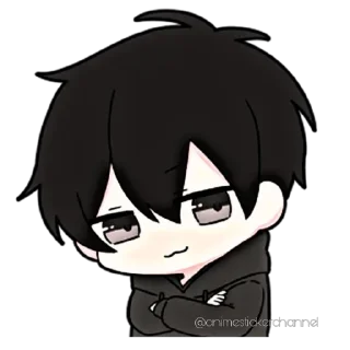 😏-ANIME BOY @animestickerchannel, Telegram Sticker
