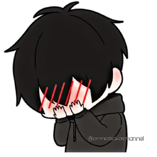 😳-ANIME BOY @animestickerchannel, Telegram Sticker