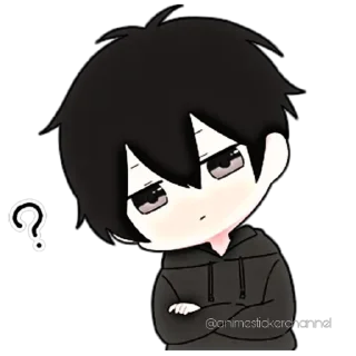 🤨-ANIME BOY @animestickerchannel, Telegram Sticker