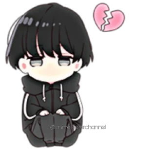 💔-ANIME BOY @animestickerchannel, Telegram Sticker