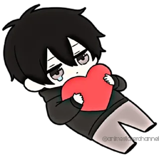 ❤️-ANIME BOY @animestickerchannel, Telegram Sticker
