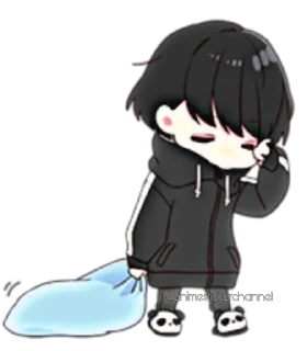 🥱-ANIME BOY @animestickerchannel, Telegram Sticker