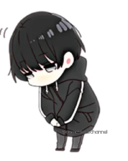 😌-ANIME BOY @animestickerchannel, Telegram Sticker