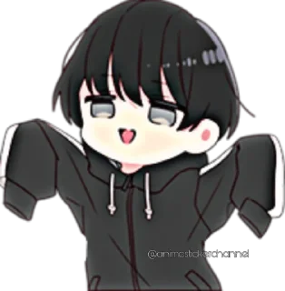 😁-ANIME BOY @animestickerchannel, Telegram Sticker
