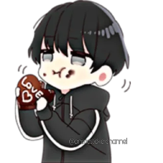 😋-ANIME BOY @animestickerchannel, Telegram Sticker