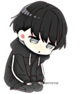 😶-ANIME BOY @animestickerchannel, Telegram Sticker