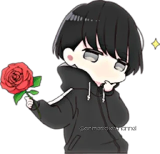 ☺️-ANIME BOY @animestickerchannel, Telegram Sticker