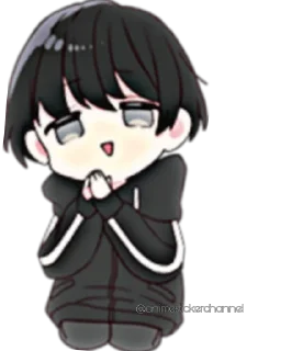 ☺️-ANIME BOY @animestickerchannel, Telegram Sticker