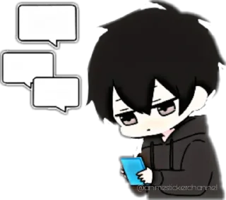 😊-ANIME BOY @animestickerchannel, Telegram Sticker