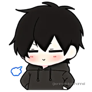 😌-ANIME BOY @animestickerchannel, Telegram Sticker