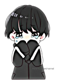 😭-ANIME BOY @animestickerchannel, Telegram Sticker